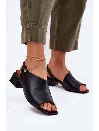 Kožené Dámské Sandály Na Klínku Maciejka 06975-01 Černé