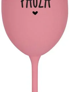 MÁMINA PAUZA - růžová sklenice na víno 350 ml