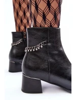 Dámské kotníkové boty s nízkým podpatkem JC101P Černá - Seastar Dámské kotníkové boty s nízkým podpatkem JC101P Černá - Seastar