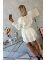 Šaty se svislými volány ecru