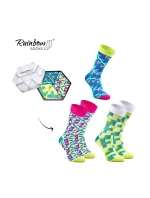 Duhové Rainbow Socks Ponožky V Geometrických Vzorech 3 Párů Duhové Rainbow Socks Ponožky V Geometrických Vzorech 3 Párů