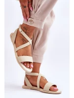 Kožené kotníkové sandály Big Star LL274A161 Béžová