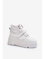 Bílé dámské kožené tenisky Zazoo 3450