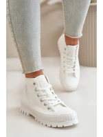 Dámské Tenisky S Kotníkovou Šněrovací Big Star OO274009 Bílé