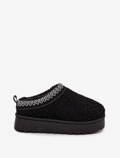 Dětské mládežnické sněhule s beránkovou kožešinou Černé Selathiel