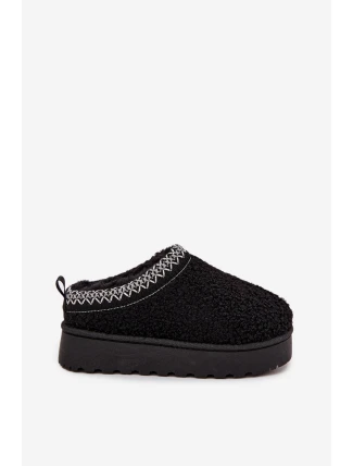 Dětské mládežnické sněhule s beránkovou kožešinou Černé Selathiel