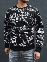 Pánská mikina bez kapuce černá FashionStreet BX5739 Pánská mikina bez kapuce černá FashionStreet BX5739