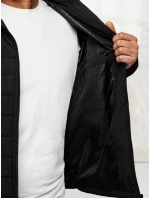 Pánská přechodná prošívaná bunda s kapucí černá FashionStreet TX5007