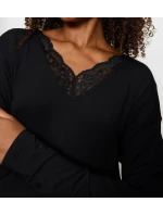 Dámská noční košile Timeless Sensuality NDK LSL - BLACK - černá 0004 - TRIUMPH