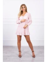 Šaty s ozdobnými volánky pudrově růžové Šaty s ozdobnými volánky pudrově růžové