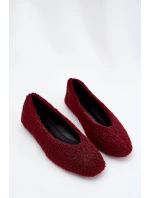 Dámské Baletky S Kožíškem Typu Beránek Bordové Zimira
