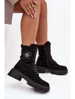 Dámské Workery s Ozdobným Prvkem Zateplené Černé Kalindra