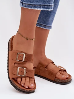 Dámské pantofle s přezkami Camel Oliena