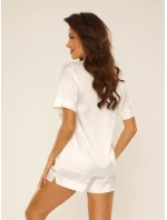 Pyžamo De Lafense 762 Cordelia kr/sr S-2XL rozepínací Pyžamo De Lafense 762 Cordelia kr/sr S-2XL rozepínací