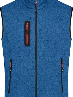 Daiber JN 774 Pánská pletená fleecová vesta se stojáčkem 02.0774 royal melange/red