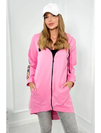 Mikina se zipem na zádech světle růžová Mikina se zipem na zádech světle růžová