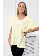 Bavlněná halenka s kapsami žlutá