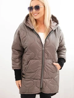 Dámská zimní bunda Plus Size prošívaná s kapucí fango