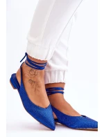 Vázané Baleríny S Kamínky Modre Mavis