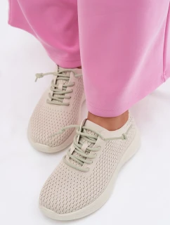 Materiálové Dámské Sportovní Boty Béžové Carmivelle