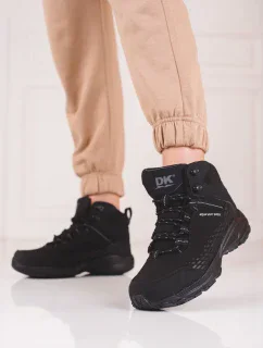 Designové černé dámské trekingové boty bez podpatku