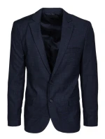 Pánské jednořadové sako v tmavě modré barvě FashionStreet MX0619