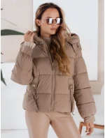 Dámská prošívaná zimní bunda s kapucí FashionStreet camel TY5063