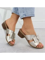 Dámské zlaté kožené žabky Remonte R8759-90