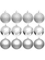 DEKORATIVNÍ PLASTOVÁ CETKA BEZPEČNÁ 12KS PRŮMĚR 60MM STŘÍBRNÁ