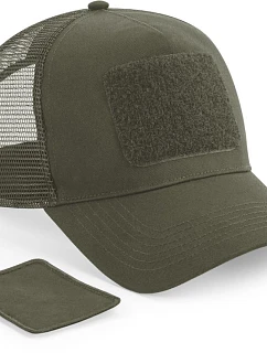 Beechfield B 641 5 panelová kšiltovka "Removable Patch Trucker" 53.0641 military green