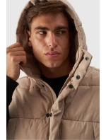 Pánský Péřový Bezrukávník S Kapucí Béžový 4FWAW24TVJAM144-83S