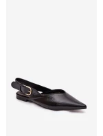 Lakované baleríny s přezkou Černé Rinalle