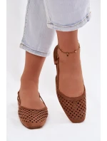 Okenní baleríny z eko semiše Camel Farivelle