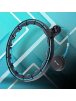 HHM17 HULA HOP ČERNÁ/TYRKYSOVÁ S MAGNETY A ZÁVAŽÍM + POČÍTADLO HMS