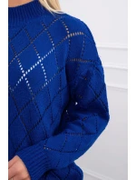 Poloviční rolák s kosočtvercovým vzorem chrpově modrý