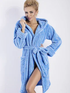 Dámský župan Diana short blue - DKAREN