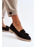 Černé Dámské Semišové Mokasíny Na Ploché Podrážce Zazoo 3420 Černé Dámské Semišové Mokasíny Na Ploché Podrážce Zazoo 3420