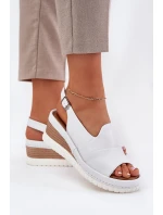 Dámské Kožené Sandály Na Klínu Artiker Bílé 56C0918