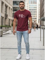 Pánské tričko Life on Wheels bordó FashionStreet NX5016R