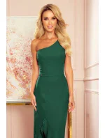 Tmavě zelené dlouhé dámské šaty přes jedno rameno ve španělském stylu 317-3