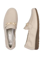 Dámské pohodlné kožené mokasíny béžové Rieker L9354-60