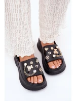 Pěnové Dámské Sandały Se Zlatými Doplňky Černé Hortiana Pěnové Dámské Sandały Se Zlatými Doplňky Černé Hortiana