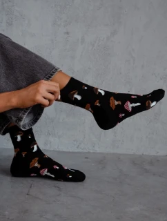 Dámské ponožky Houby Černé