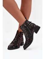 Lakované dámské botky D&A – černé