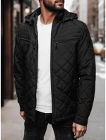 Pánská přechodná bunda s kapucí černá FashionStreet TX4991 Pánská přechodná bunda s kapucí černá FashionStreet TX4991