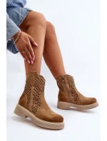 Zazoo 3470 Dámské nízké kozačky z jemného semiše s prodyšnou podrážkou Bežové