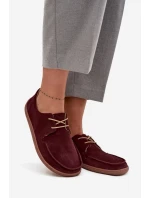 Dámské polobotky typu barefoot z přírodního semiše Zazoo – bordó