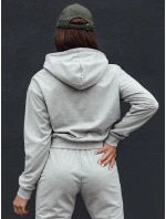 TRENDHOOD dámská mikina s kapucí světle šedá FashionStreet BY1306
