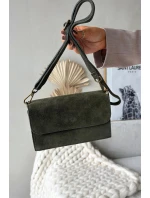 Kožená kabelka z pravé semišové kůže tmavě zelená Mirine Kožená kabelka z pravé semišové kůže tmavě zelená Mirine