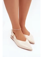 Dámské lakované baleríny s přezkou Rinalle – béžové